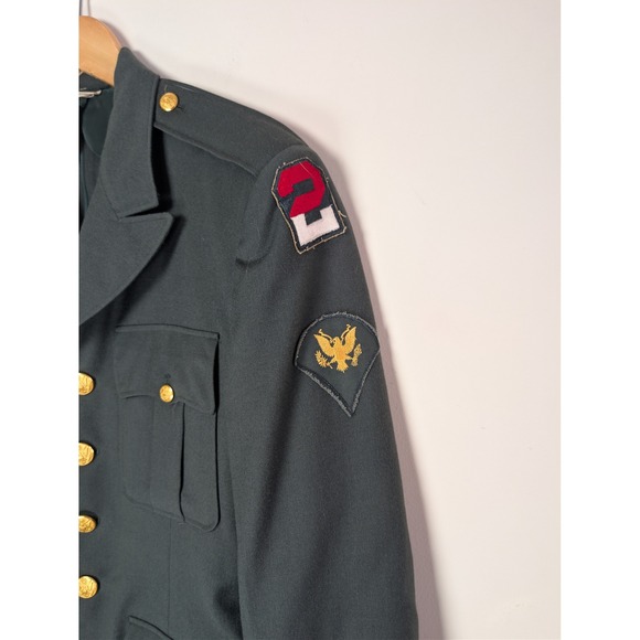 Mens Vintage US Army Class A Green Uniform Suit Coat 37 R Trousers 29x34 - Picture 9 of 14